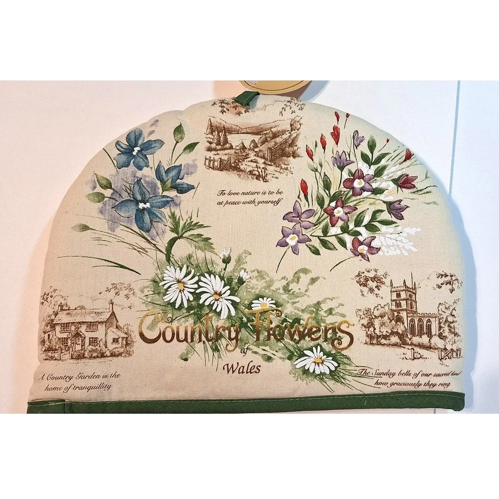 Country Flowers of Wales Tea Cosy Floral Cottagecore Insulated Teapot Cover NWT